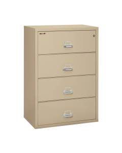 FireKing 4-Drawer 38" Wide 1-Hour Rated Lateral Fireproof File Cabinet - Shown in Parchment