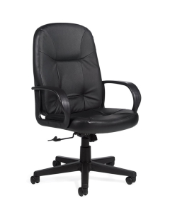 Global Arno 4003 High-Back Bonded Leather Office Chair. Shown in Black