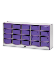 Jonti-Craft Rainbow Accents 20 Tub Mobile Cubbie Classroom Storage with Tubs (purple)