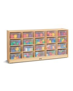 Jonti-Craft 20 Tub Mobile Classroom Storage with Clear Tubs