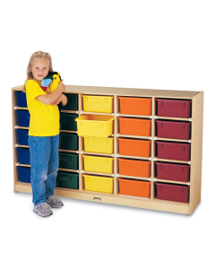 Jonti-Craft 25 Tub Mobile Classroom Storage with Colored Tubs