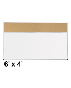 Best-Rite Style-C 6 x 4 Tackboard and Porcelain Magnetic Combination Whiteboard (Shown in Natural Cork)