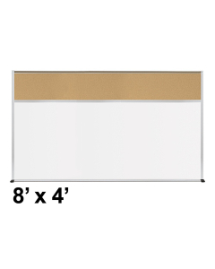 Best-Rite Style-C 8 x 4 Tackboard and Porcelain Magnetic Combination Whiteboard (Shown in Natural Cork)