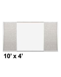 Best-Rite Style-F 10 x 4 Combo-Rite Tackboard and Porcelain Magnetic Combination Whiteboard (Shown in Sterling)
