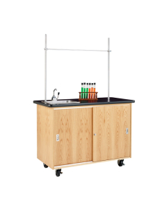 Diversified Woodcrafts 48" W Science Demo Mobile Lab Table with Sink