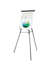 Universal 43150 Lightweight 34" to 64" H Telescoping Tripod Easel Stand, Black