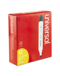 Universal Dry Erase Markers, Chisel Tip, 12-Pack (Shown in Black)