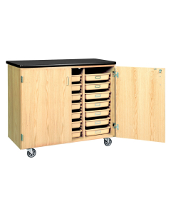Diversified Woodcrafts Platic Laminate Top 21-Tray Mobile Storage Cabinet