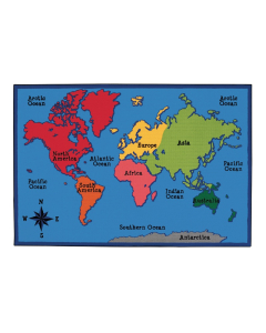 Carpets for Kids World Map Rectangle Classroom Rug