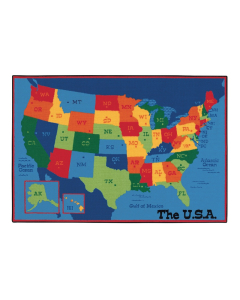Carpets for Kids USA Map Rectangle Classroom Rug