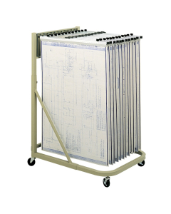 Safco Vertical Hanging File Mobile Stand for 18" - 42" W Sheets, Sand