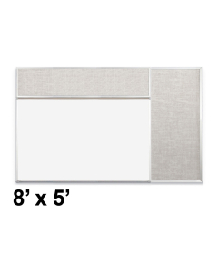 Best-Rite Style-D 8 x 5 Combo-Rite Tackboard and Porcelain Magnetic Combination Whiteboard (Shown in Sterling)