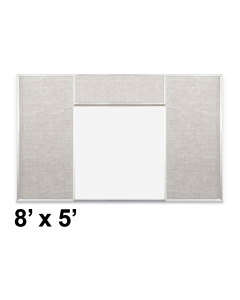 Best-Rite Style-H 8 x 5 Combo-Rite Tackboard and Porcelain Magnetic Combination Whiteboard (Shown in Sterling)