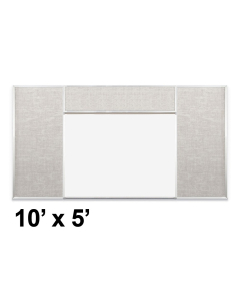 Best-Rite Style-H 10 x 5 Combo-Rite Tackboard and Porcelain Magnetic Combination Whiteboard (Shown in Sterling)