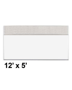Best-Rite Style-C 12 x 5 Combo-Rite Tackboard and Porcelain Magnetic Combination Whiteboard (Shown in Sterling)