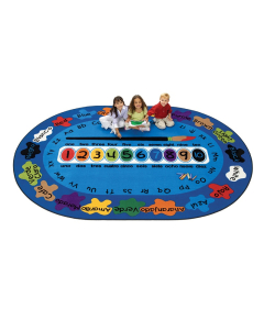 Carpets for Kids Bilingual Paint by Numero Oval Classroom Rug