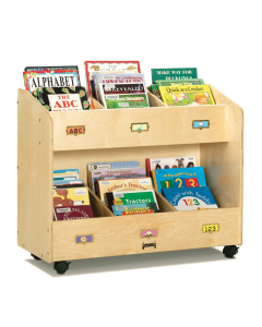 Jonti-Craft 6-Section Mobile Book Display Stand Organizer (example of use)