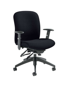 Global Truform 5451-3 Fabric Multi-Tilter Mid-Back Office Chair - Shown in Black