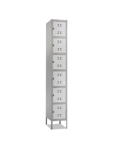 Safco 6-Tier 1-Wide Box Lockers with Legs (Shown in Grey)