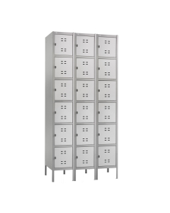 Safco 6-Tier 3-Wide Box Lockers with Legs (Shown in Grey)