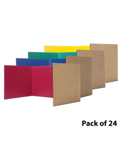 Flipside 48" x 12" Corrugated Cardboard Study Carrel, Assorted, Pack of 24