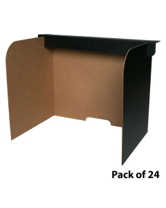 Flipside 54" x 18" Corrugated Cardboard Privacy Study Carrel, Pack of 24