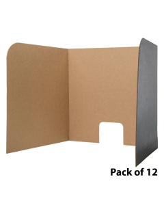 Flipside 62" x 23" Corrugated Cardboard Computer Privacy Study Carrel, Pack of 12