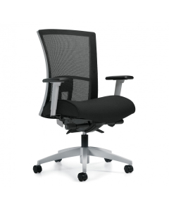 Global Vion Fog Synchro-Tilt Mesh-Back Fabric High-Back Task Chair