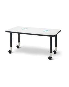 Jonti-Craft Berries 48" W x 24" D Mobile Dry Erase Classroom Activity Table 20" to 31" H