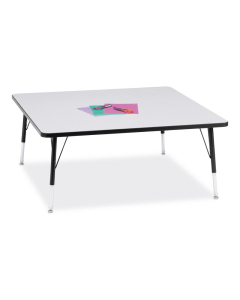 Jonti-Craft Berries 48" x 48" Elementary Square Classroom Activity Table (Shown in Grey / Black)