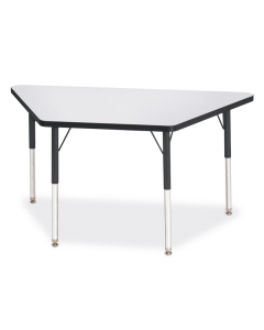Jonti-Craft Berries 48" W x 24" D Trapezoid-Shaped Classroom Activity Table (Shown in Grey/Black)
