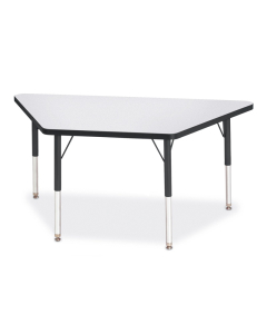 Jonti-Craft Berries 48" W x 24" D Trapezoid-Shaped Elementary Classroom Activity Table (Shown in Grey/Black)