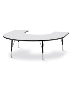 Jonti-Craft Berries 66" W x 60" D Horseshoe-Shaped Classroom Activity Table (Shown in Grey/Black)