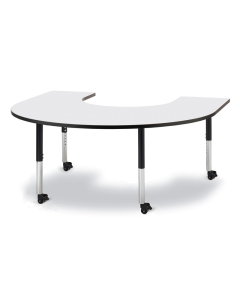 Jonti-Craft Berries 66" W x 60" D Horseshoe-Shaped Mobile Classroom Activity Table (Shown in Grey/Black)