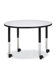 Jonti-Craft Berries 48" D Round Mobile Classroom Activity Table (Shown in Grey/Black)