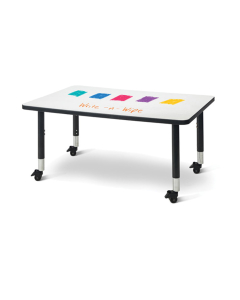 Jonti-Craft Berries 48" W x 30" D Mobile Dry Erase Classroom Activity Table 20" to 31" H