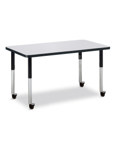 Jonti-Craft Berries 36" x 24" Mobile Rectangle Classroom Activity Table (Shown in Grey / Black)