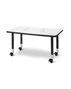 Jonti-Craft Berries 36" W x 24" D Mobile Dry Erase Classroom Activity Table 20" to 31" H 