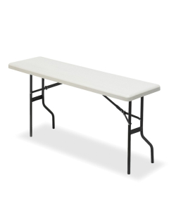 Iceberg IndestrucTable Classic 60" W x 18" D Heavy-Duty Plastic Folding Table (Shown in Platinum) 