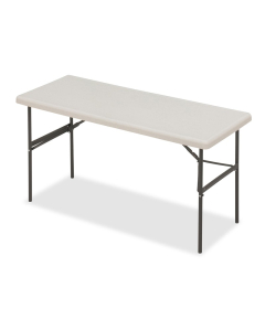 Iceberg IndestrucTable Classic 60" W x 24" D Heavy-Duty Plastic Folding Table (Shown in Platinum)