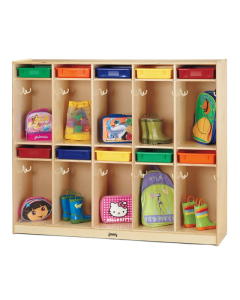 Jonti-Craft Take Home Center 10-Section Cubbie Coat Locker with Colored Paper-Trays