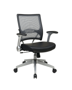 Office Star Professional Synchro-Tilt AirGrid Mesh-Back Leather Managers Chair