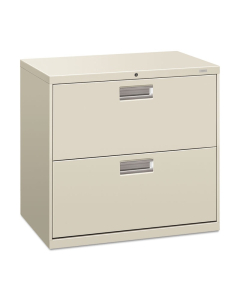 HON Brigade 672LQ 2-Drawer 30" Wide Lateral File Cabinet, Letter & Legal Size, Light Gray