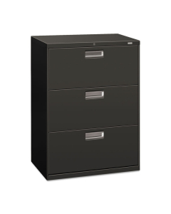 HON Brigade 673LS 3-Drawer 30" Wide Lateral File Cabinet, Letter & Legal Size, Charcoal