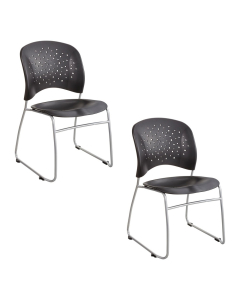 Safco Reve Plastic Stacking Guest Chair, 2-Pack (Shown in Black)