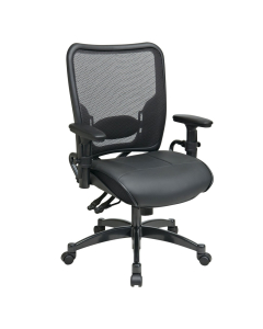 Office Star Professional Dual Function AirGrid Mesh-Back Leather Mid-Back Task Chair (Model 6876)