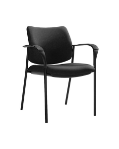 Global Sidero 6900 Fabric Stacking Chair with Arms (Shown in Black)