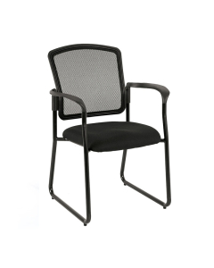 Eurotech Dakota 2 Mesh-Back Fabric Mid-Back Guest Chair, Sled Base