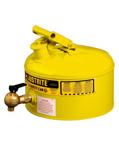 Justrite 7225240 Type I 2.5 Gallon Shelf Dispensing Safety Can, Yellow