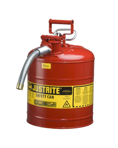 Justrite Type II AccuFlow 5 Gallon 5/8" Hose Steel Safety Can (Shown in Red)